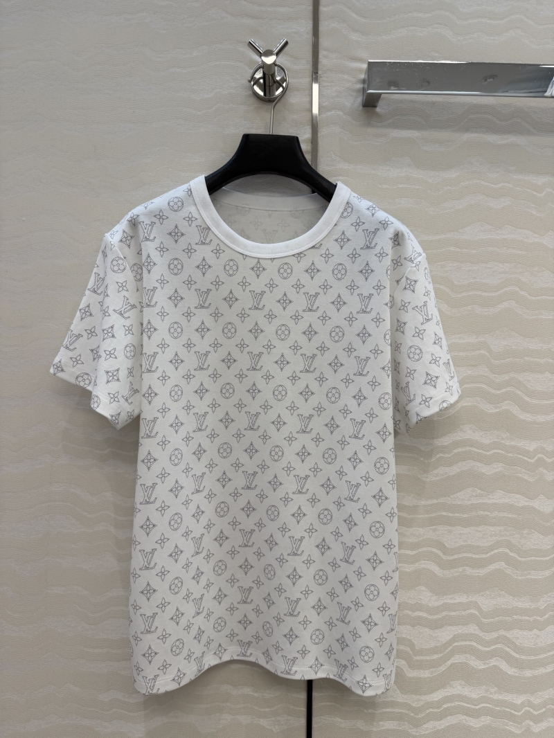 Louis Vuitton Cotton Jersey Monogram Print Short-Sleeved T-Shirt in White