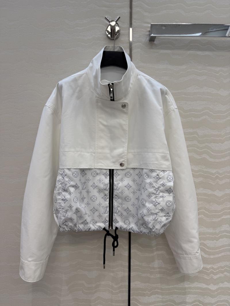 Louis Vuitton Flight Mode Monogram Patchwork Layered Jacket in White and Grey