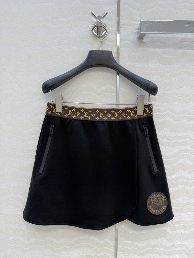 Louis Vuitton Spandex Tencel Cotton Flight Mode Monogram Mini Skort in Black