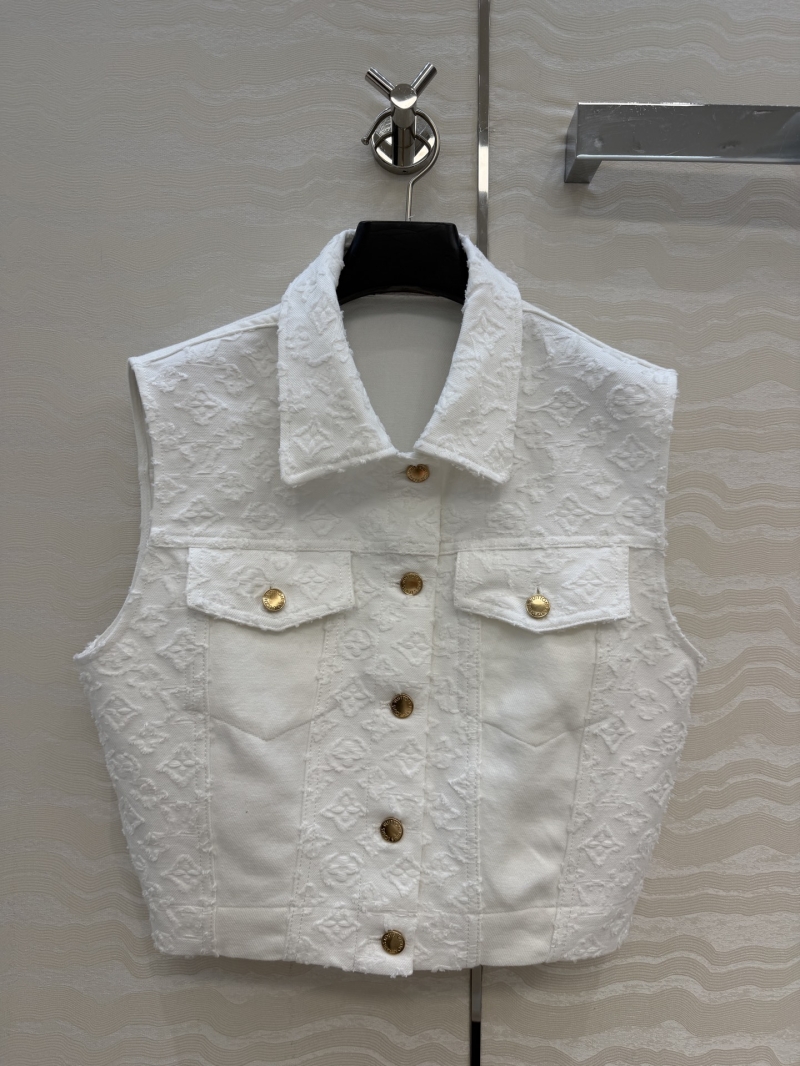 Louis Vuitton Monogram Jacquard White Denim Resort Vest