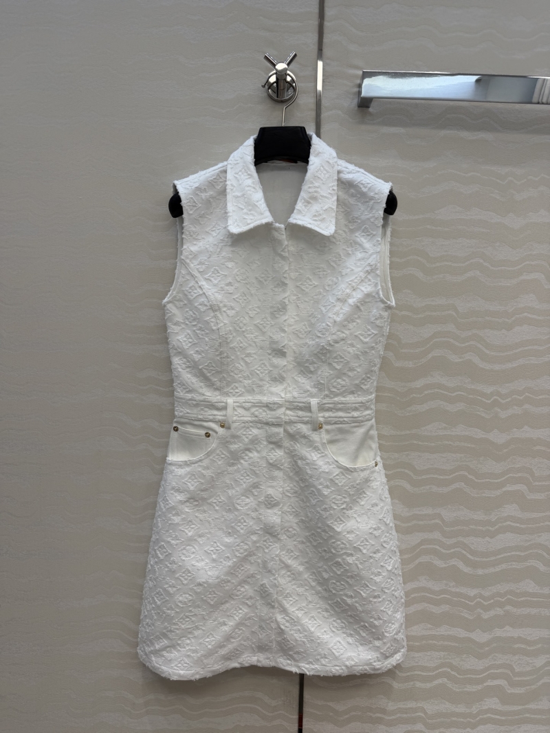 Louis Vuitton Monogram Jacquard White Denim Mini Dress