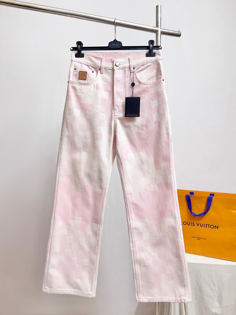 Louis Vuitton Pink Damoflage Mosaic Jeans