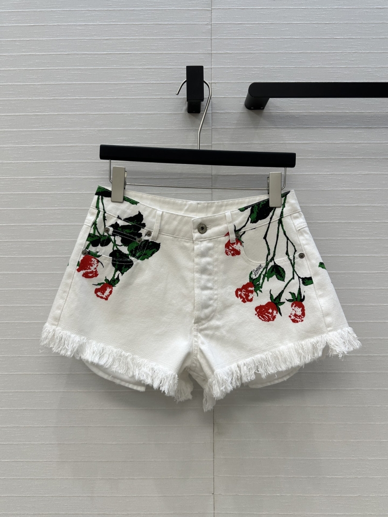 Loewe Paula’s Ibiza Rose Print Vintage Denim Shorts
