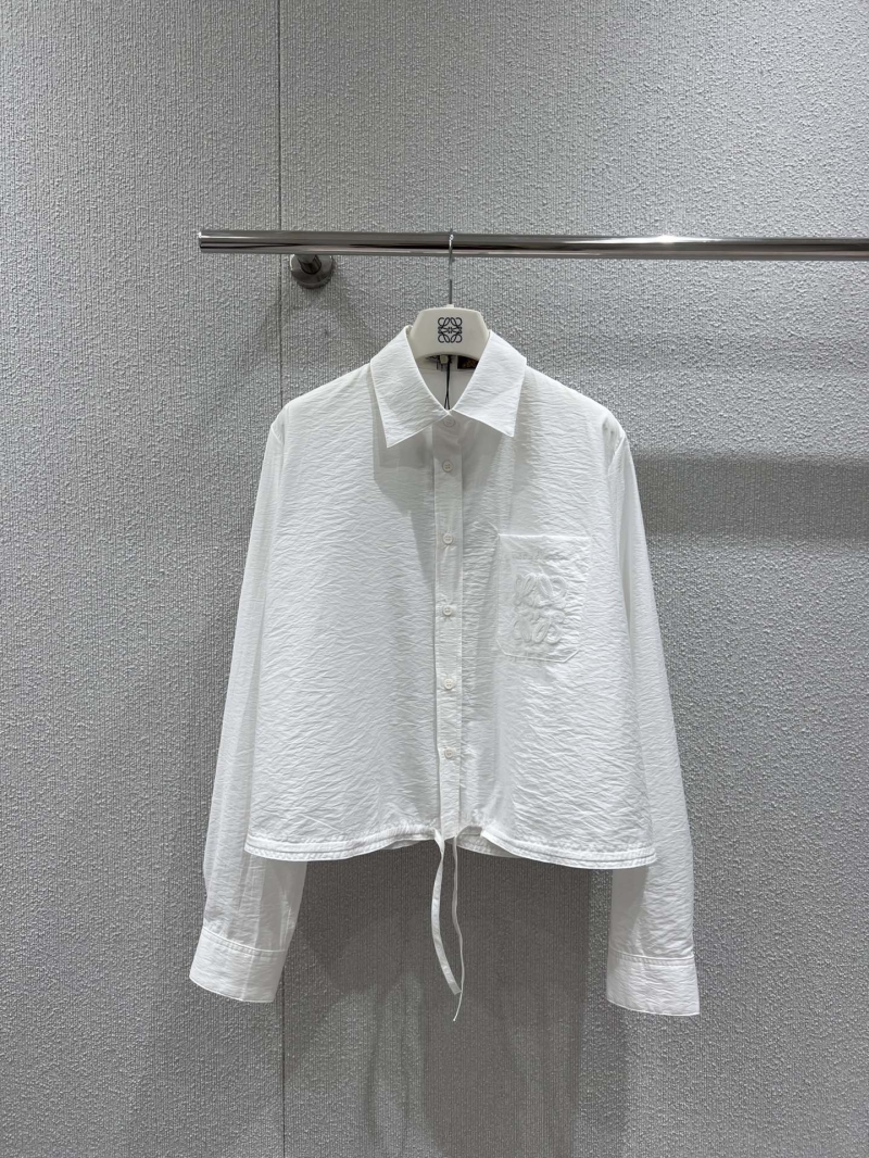 Loewe Spring/Summer 2023 White Embroidered Cotton Poplin Shirt