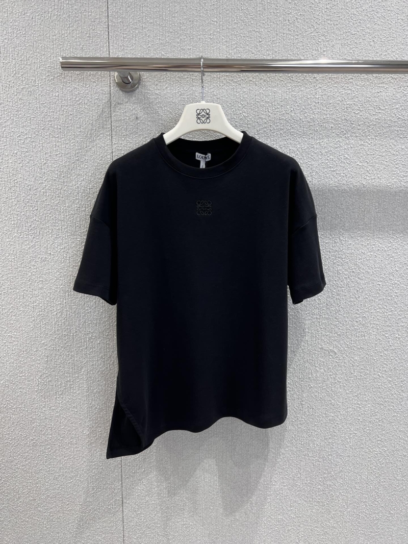 Loewe 25SS Black Round Neck Embroidered Logo T-Shirt - Exclusive Edition