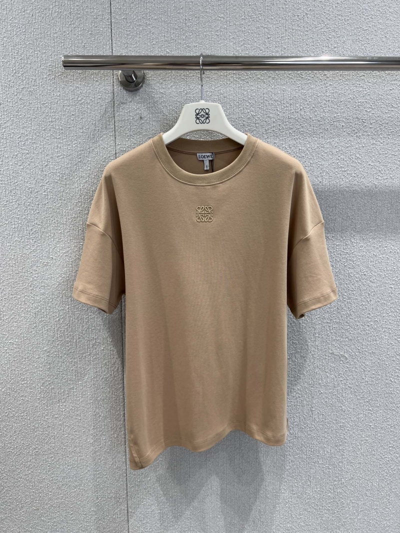 Loewe Spring Summer 2025 Round Neck Embroidered Logo T-Shirt - Exclusive Pure Cotton Design