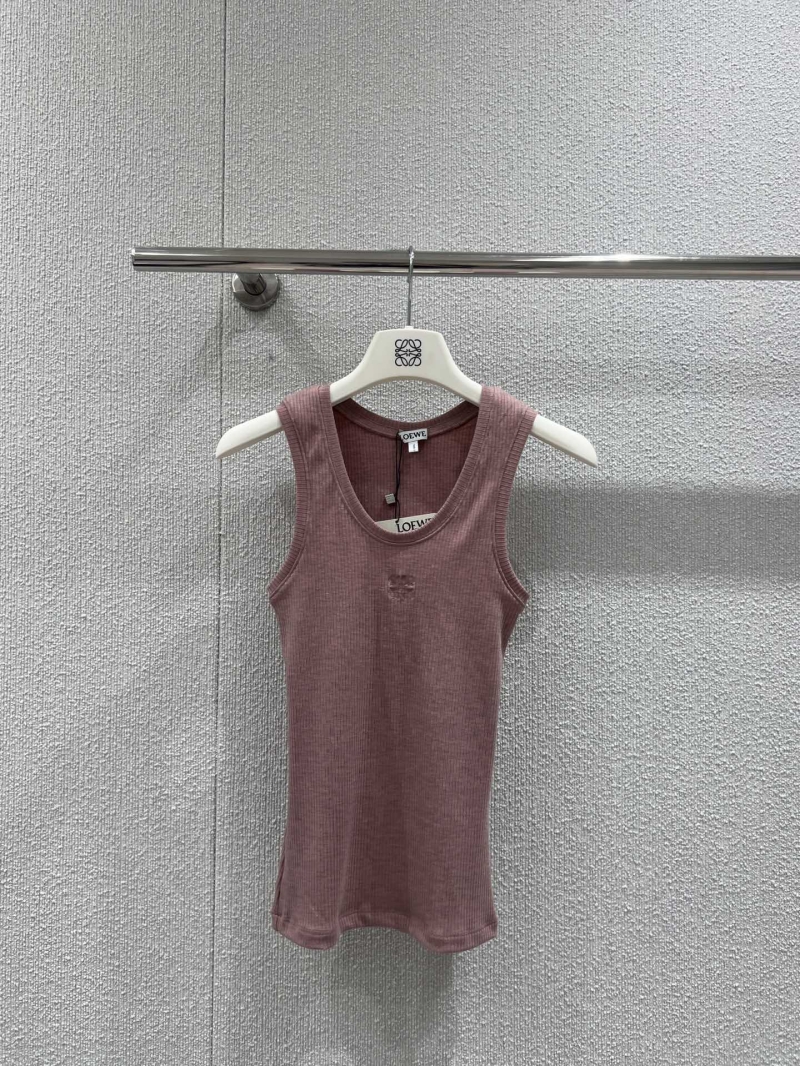 Loewe 25SS Spring/Summer Embroidered Slim-Fit Vest - Luxe Elastic Ribbed Fabric