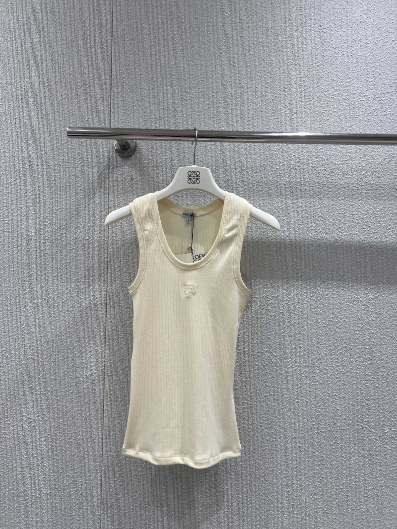 Loewe Spring/Summer Off-White Embroidered Slim Tank Top - Luxe & Exclusive