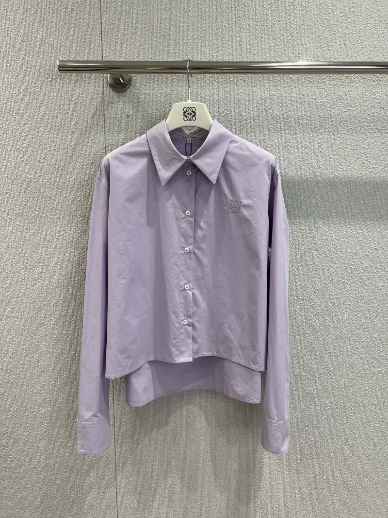 Loewe 25SS Light Purple Cotton Classic Long-Sleeve Shirt - Luxe Exclusive