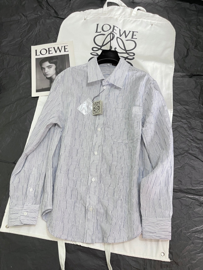 Loewe Striped Wave-Texture Long-Sleeve Shirt - Elegant Design