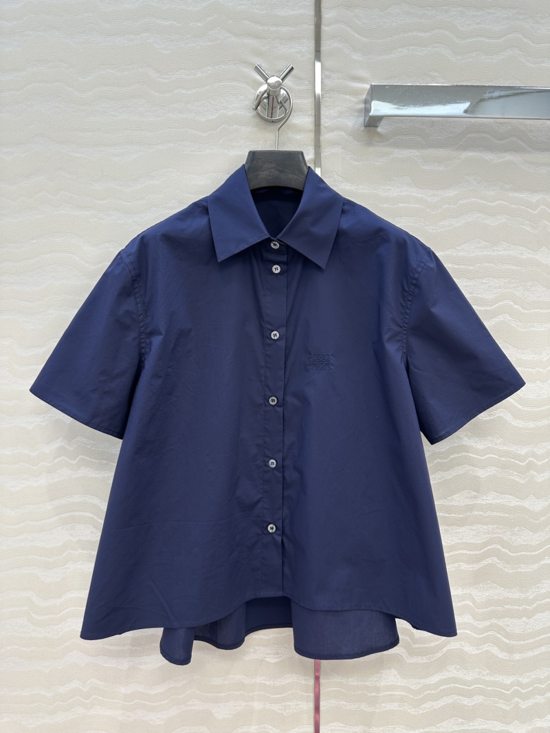 Loewe Summer Limited Edition A-Line Doll Shirt in Navy Blue - Luxe Cotton Poplin for Effortless Elegance