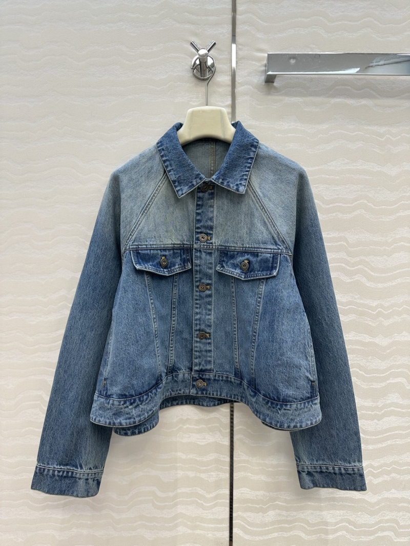 Loewe Exclusive Retro Washed Blue Denim A-Line Jacket - Oversized Modern Chic