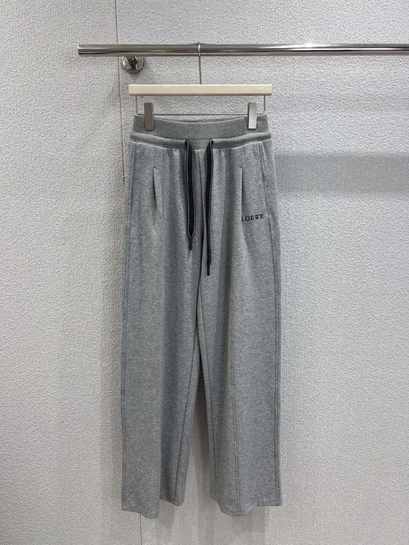 Loewe Early Autumn Limited Edition Contrast Color Drawstring Wide-Leg Pants - Light Gray