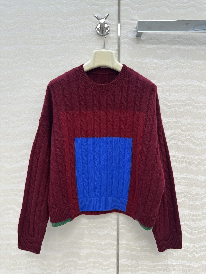 Loewe Josef Albers Block World Cashmere Sweater - Burgundy, Art-Inspired Cable Knit, Relaxed Fit