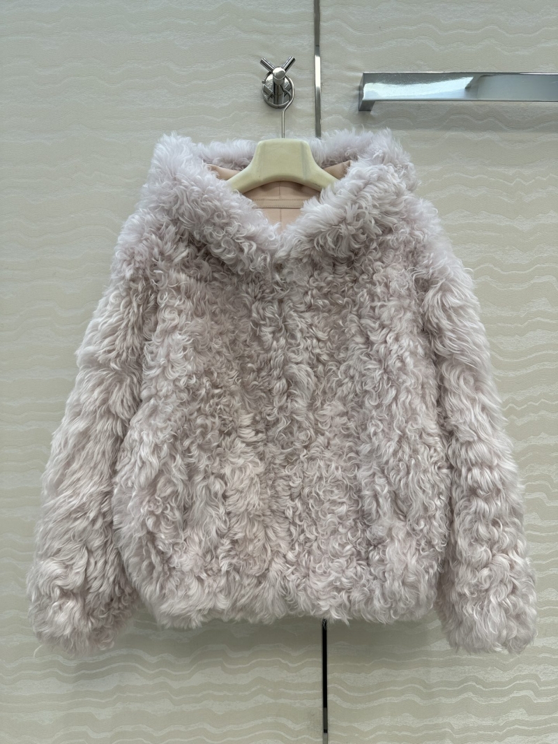 LW Exclusive Toscana Lamb Fur Hooded Coat in Lilac Purple | Artisan Hand-Stitched Edging | Limited Release