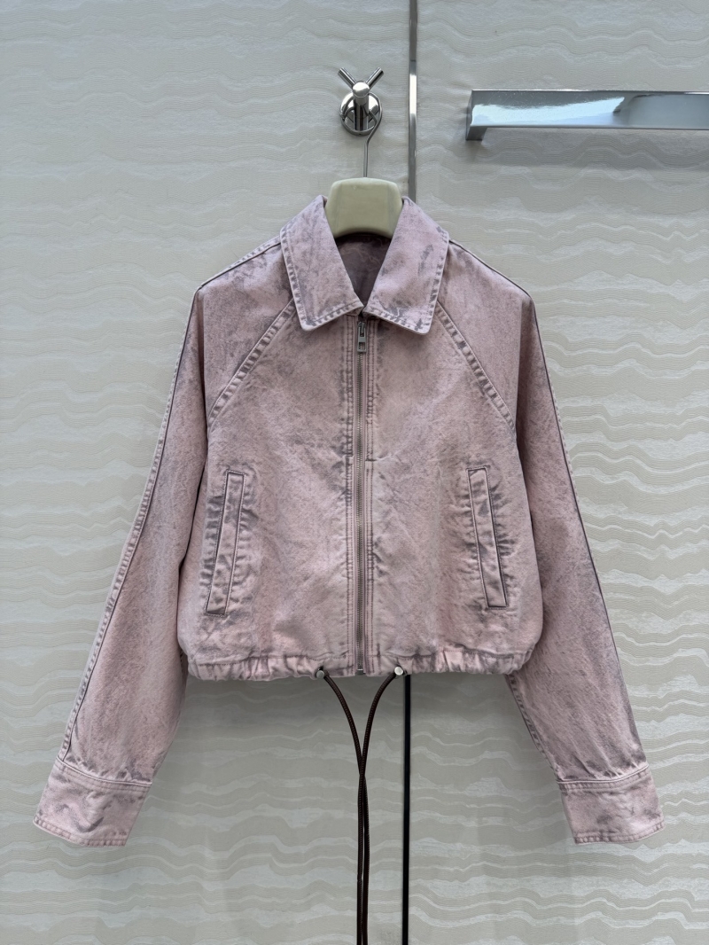 Loewe Exquisite Mousse Pink Imported Denim Jacket - Elevated Distressed Wash Balloon Fit