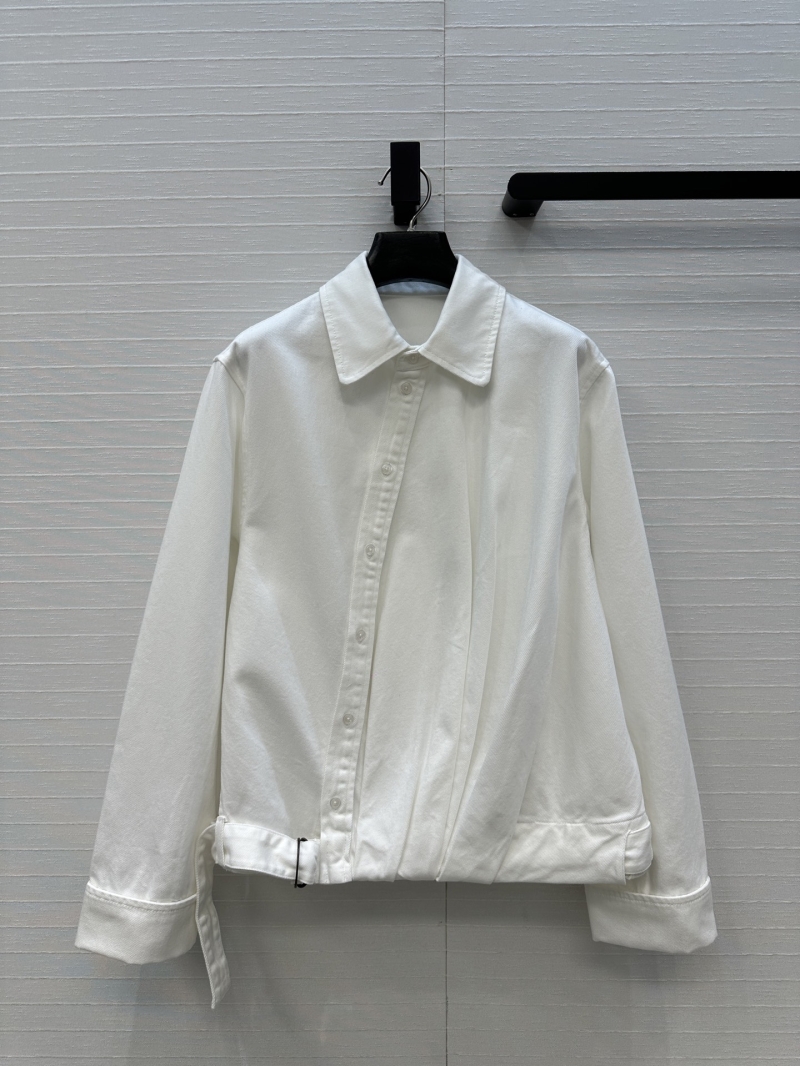Loewe Pure Cotton Deconstructed Asymmetric Denim Jacket in White
