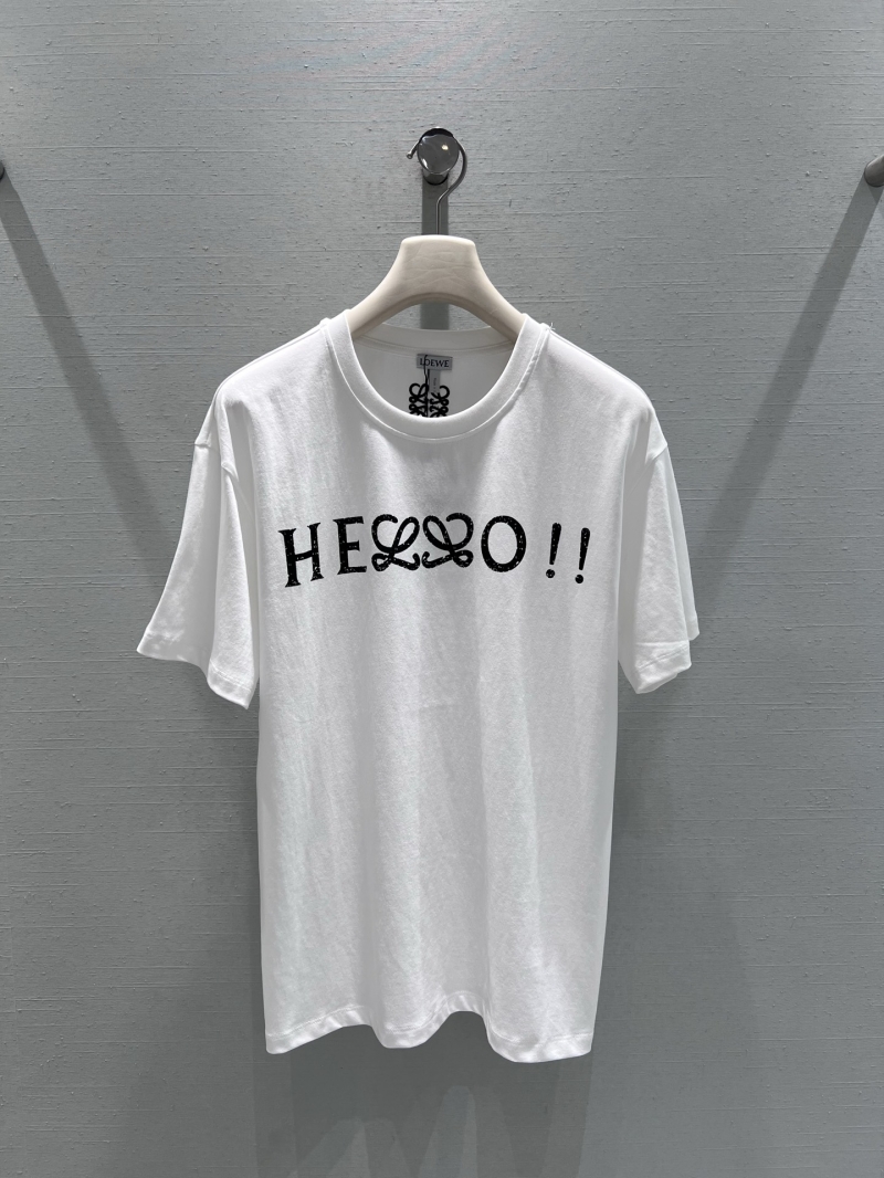 Loewe 2026SS Signature Anagram Logo White T-Shirt - Exquisite Combed Cotton