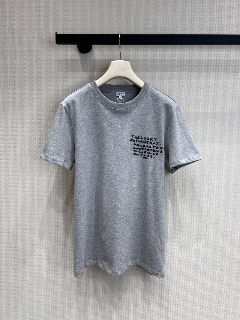 Loewe x Louis Wain Limited Edition Embroidered Pixel Cat T-Shirt in Heather Grey