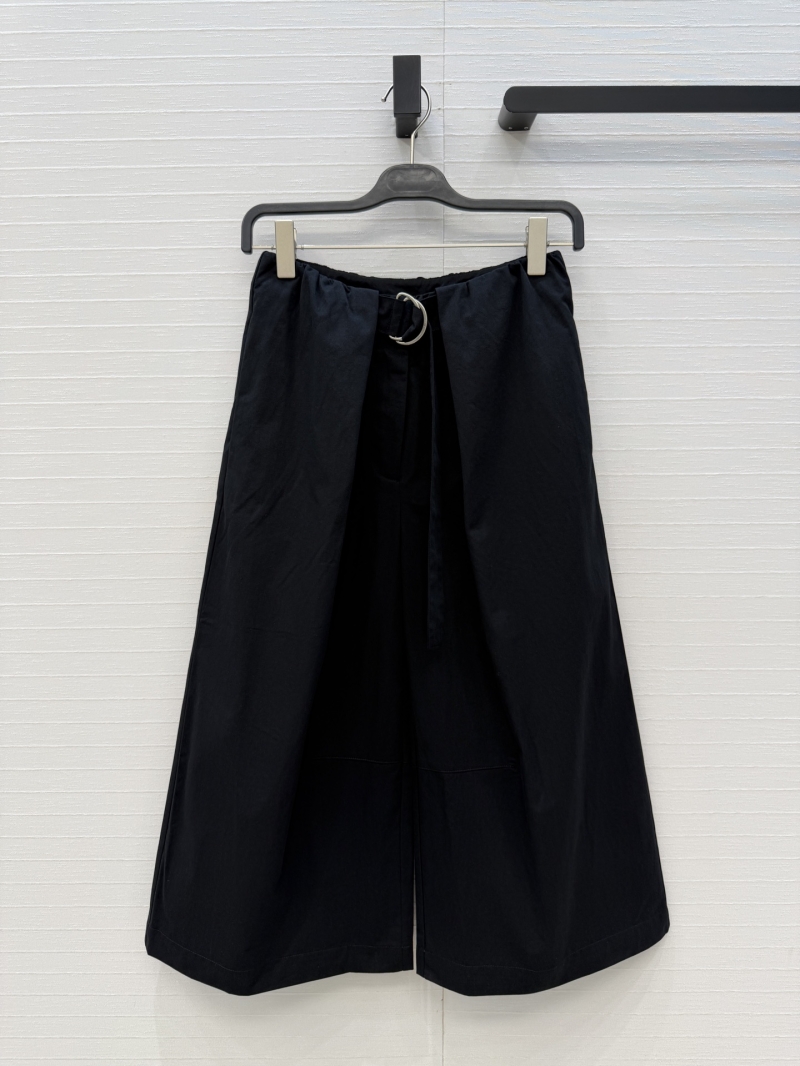 Loewe Twill Cotton Wide-Leg Trousers with Waist Pleat Detail