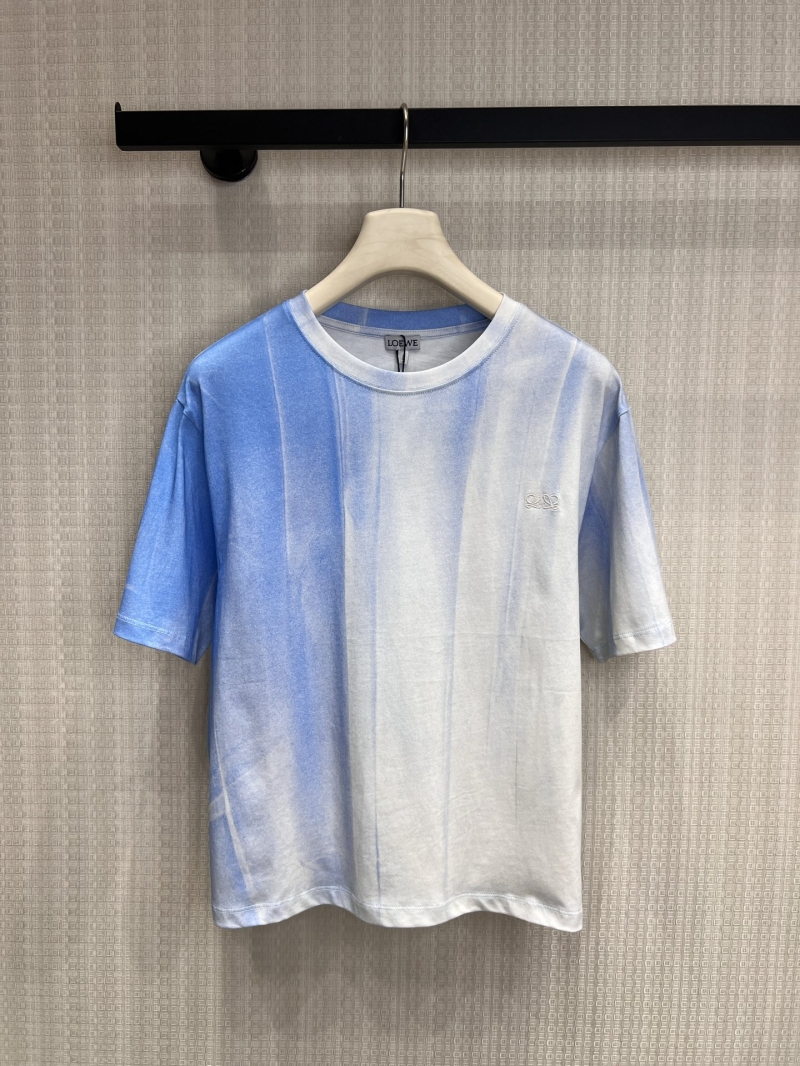 Loewe Gradient Cotton T-Shirt in Blue and White