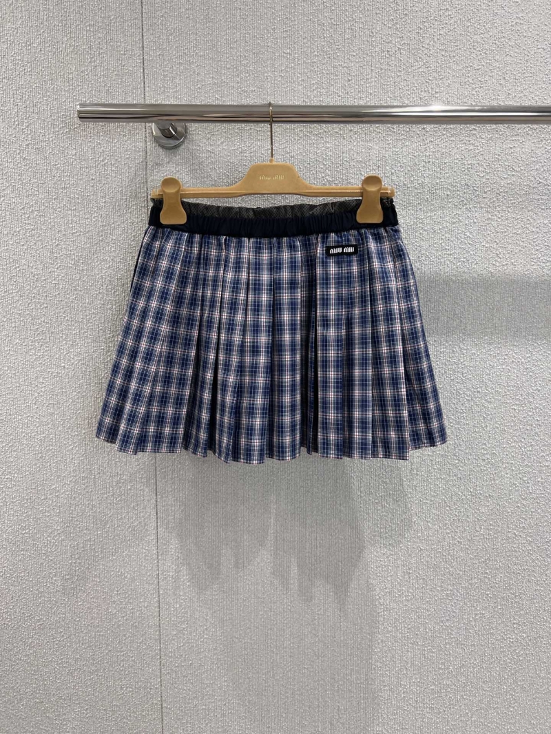 Miu Miu Exclusive Spring Summer Pleated Plaid Skirt - Limited Edition