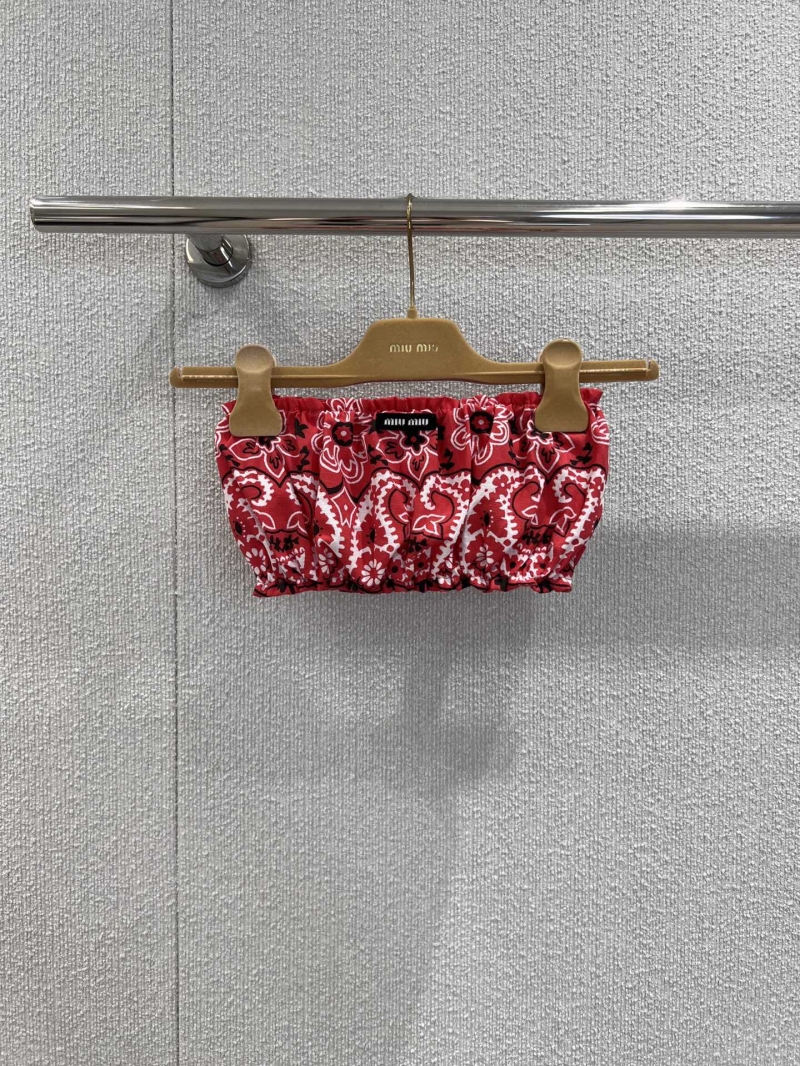 Miu Miu Spring Summer Exclusive Cashew Flower Elastic Tube Top