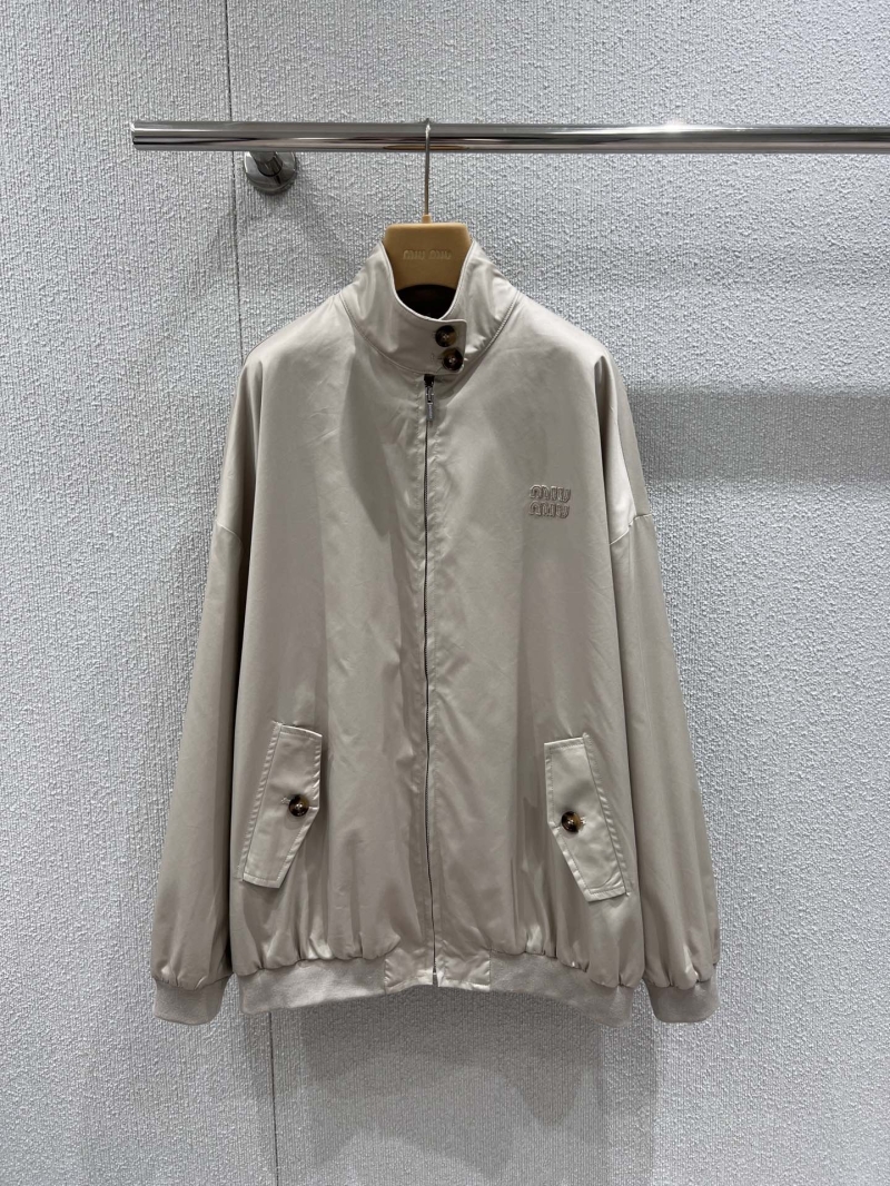 Miu Miu 2025SS Unisex Spring Summer Red Plaid Lined Oversized Casual Jacket