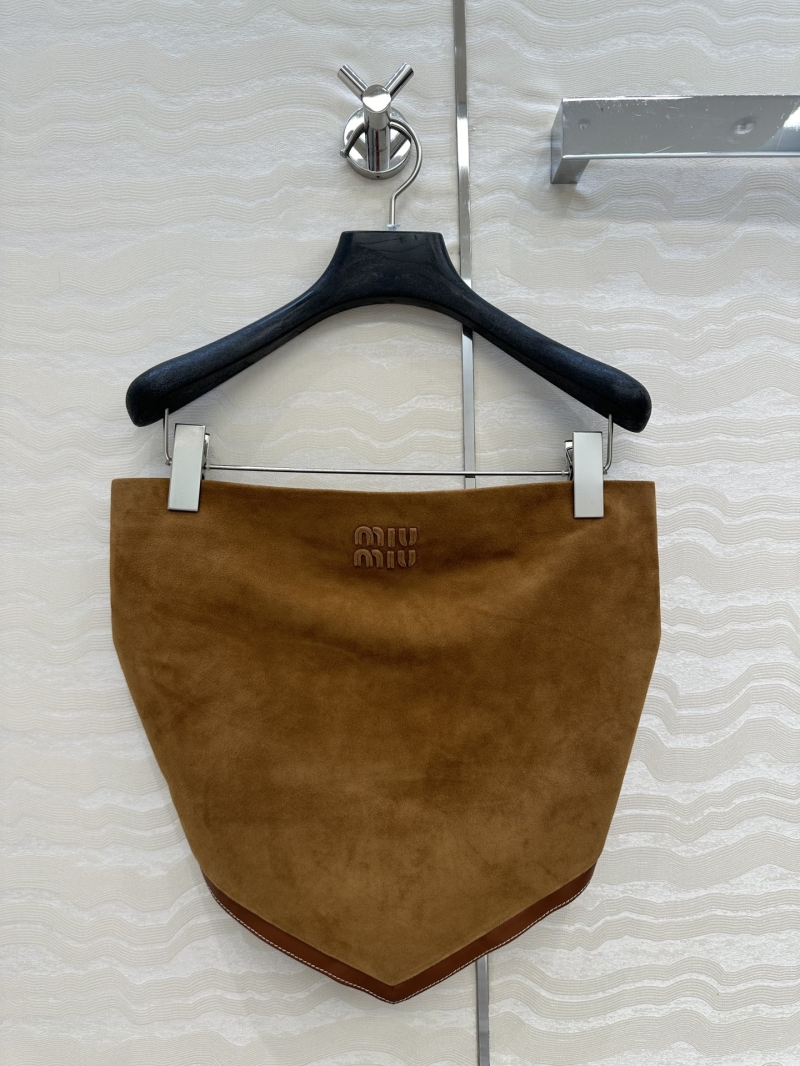 Miu Miu Exclusive Suede Bustier Top - Retro Brown Luxe Elegance