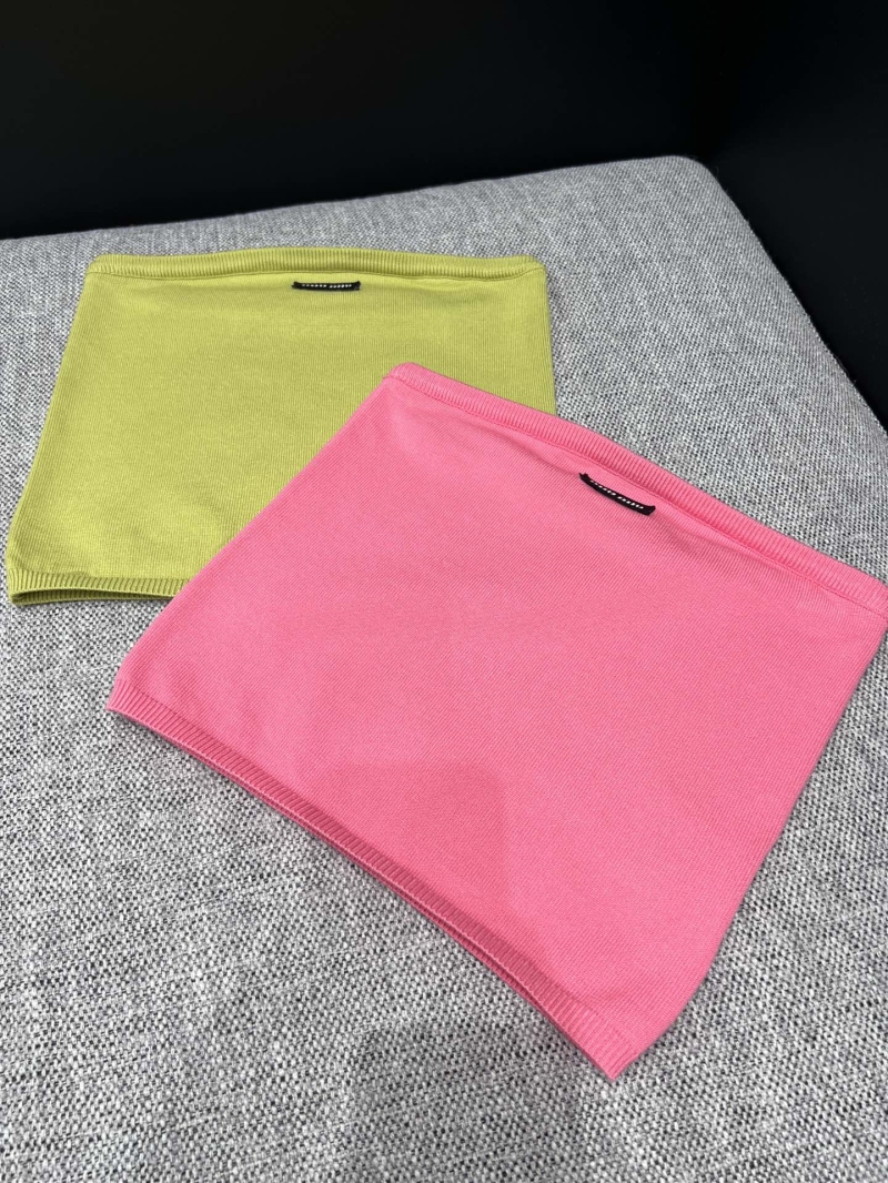 Miu Miu Fluorescent Pink Knitted Tube Top - Luxe Spring/Summer Exclusive