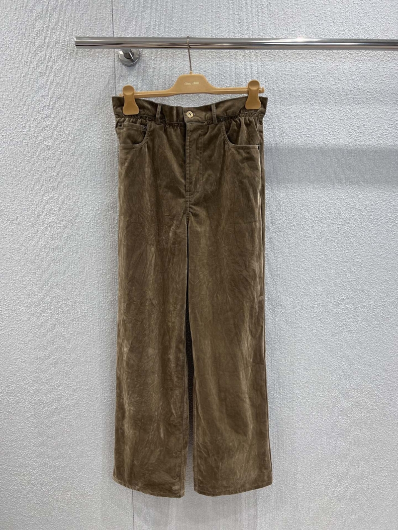 Miu Miu Vintage High-Waist Wide-Leg Pants - Luxe Velvet & Retro Style