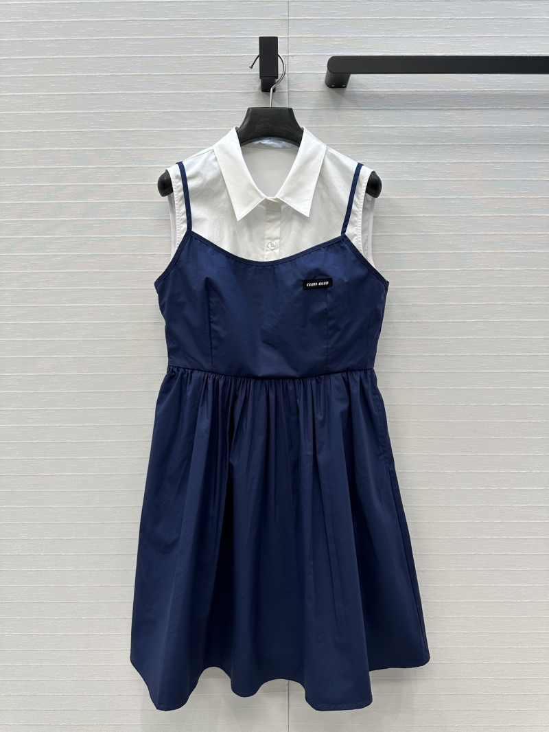 Miu Miu Elegant Faux Two-Piece Camisole Dress - Chic & Slimming