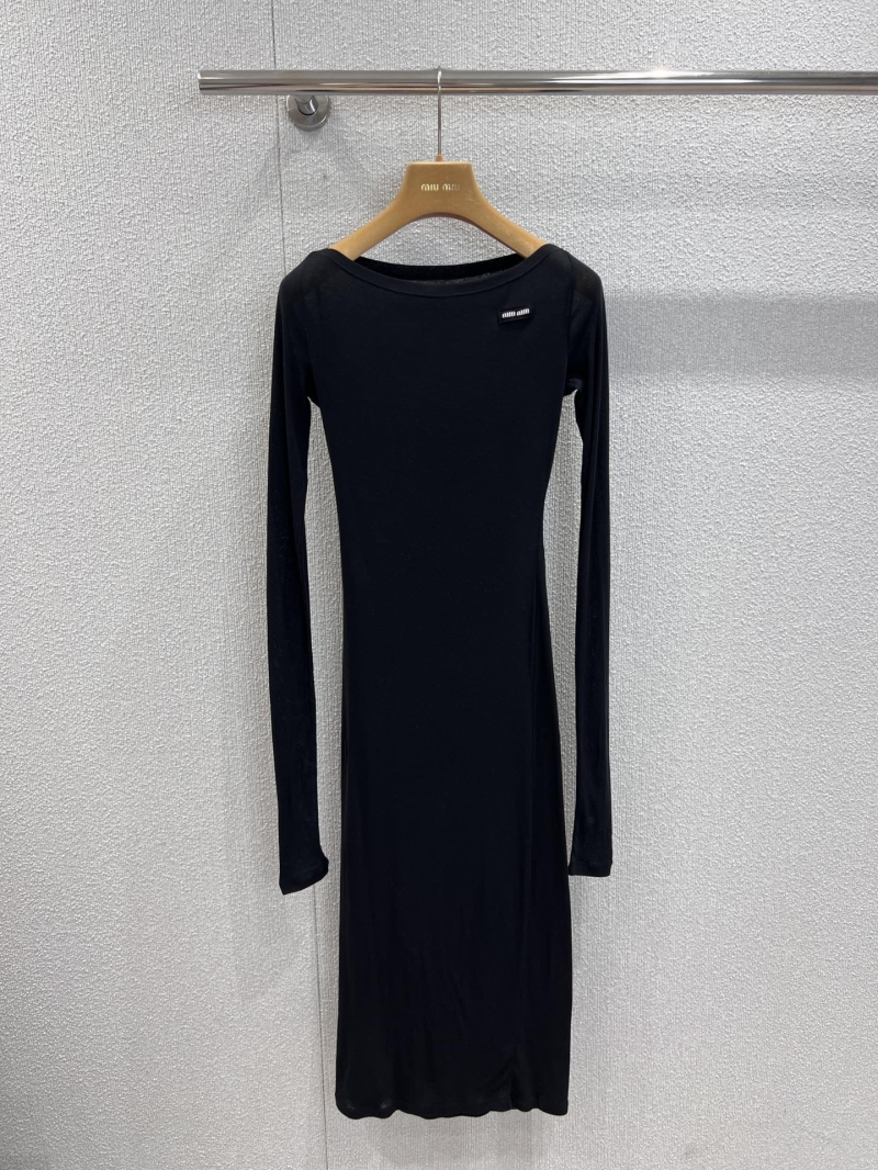 Miu Miu 25SS Spring Summer One-Shoulder Cotton Dress - Elegant Exclusive Design