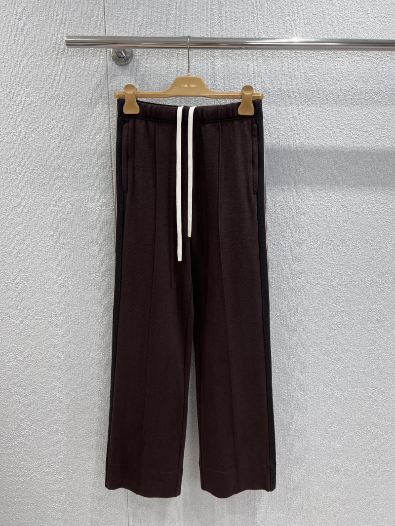 Miu Miu 25FW Early Autumn Melad Tonal Woven Tape Casual Pants | Exclusive High-End Design