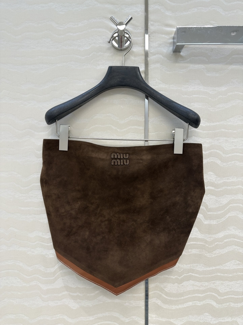 Miu Miu Luxe Suede Bustier Top - Retro Brown Elegance