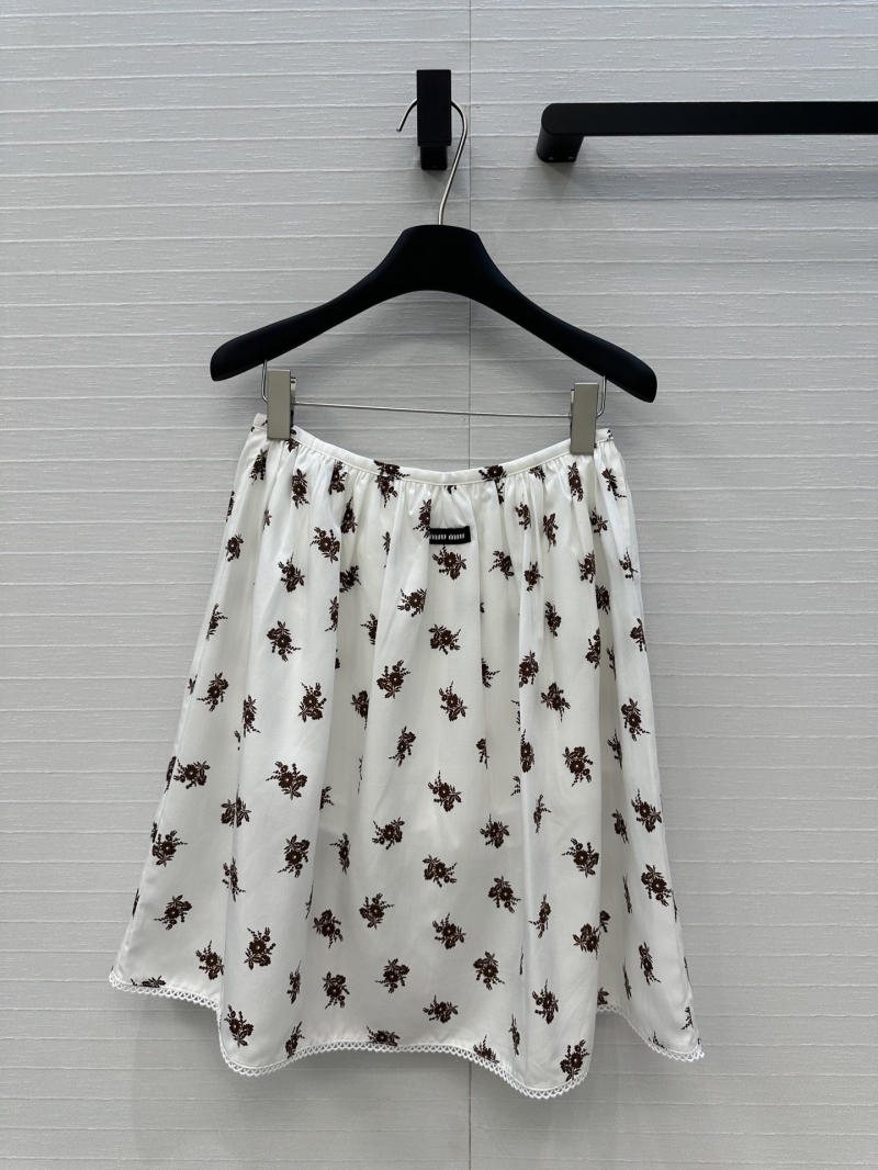 Miu Miu Spring Summer 2025 Resort Style Cornflower Floral Skirt - Sweet & Cool Elegance