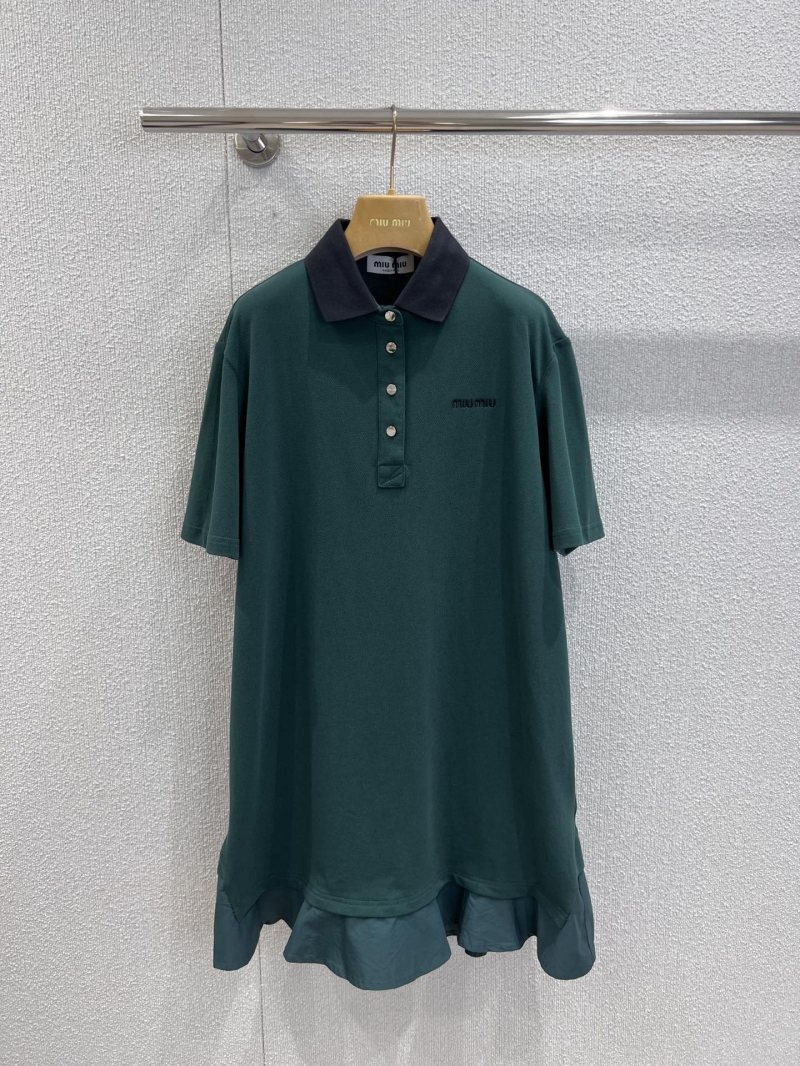 Miu Miu 25SS Spring Summer Polo Collar Dress - Exclusive Cotton Elegance