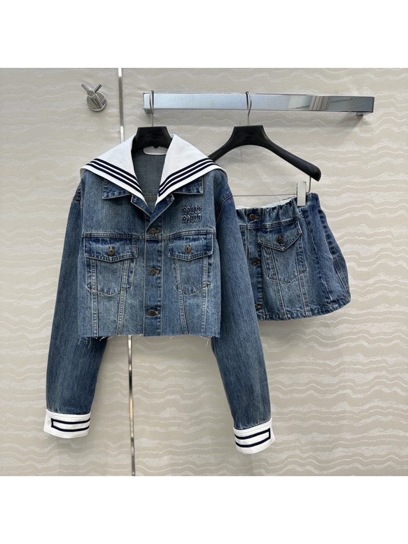 Miu Miu Denim Jacket - Navy Style Detachable Cape, Retro Chic