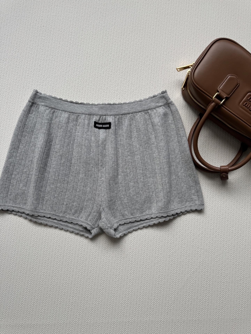 Miu Miu Luxe Hollow-Out Lace Knit Shorts - Elegant & Slim-Fit