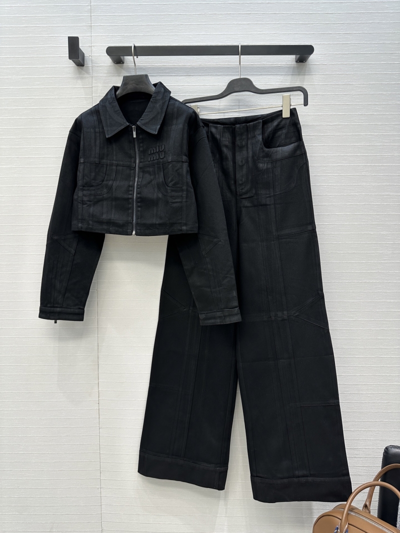 Miu Miu Upcycled Series Black Cropped Denim Jacket - Vintage Modern Streetwear, Sweet and Edgy