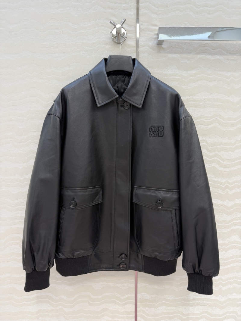 Miu Miu Inspired Unisex Lamb Leather Bomber Jacket | 100% Premium Sheepskin | Oversized Fit | Black