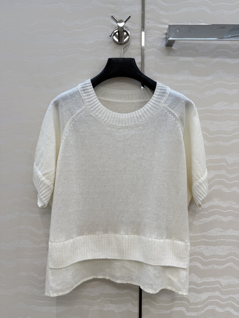 MaxMara Linen-Lyocell Layered Knit Top