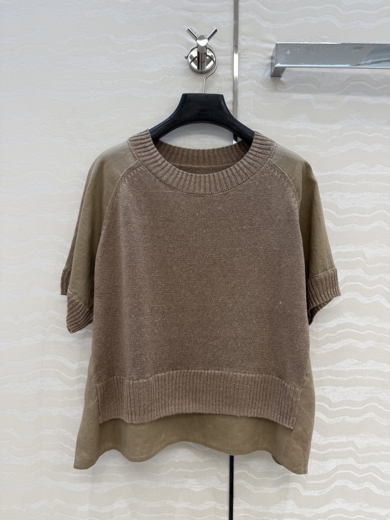 MaxMara Linen-Blend Layered Knit Top - Sophisticated Old Money Aesthetic