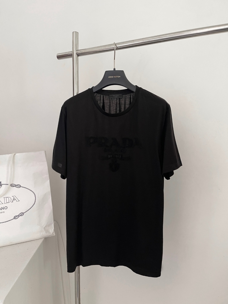 Prada Men's Black Mercerized Cotton Short-Sleeve Shirt - Luxe Comfort