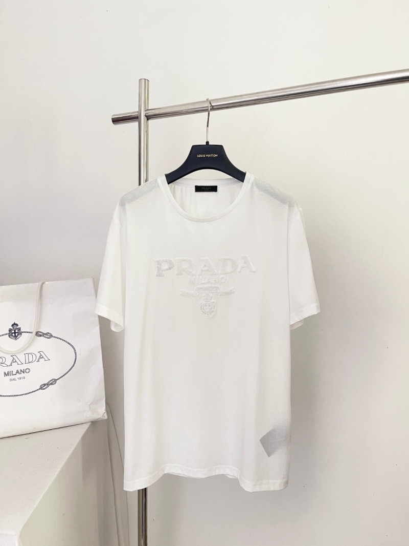 Prada Men's White Mercerized Cotton Short-Sleeve Shirt - Luxe Comfort