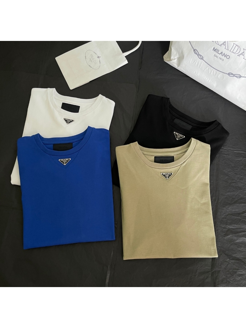 Prada Triangle Logo Short-Sleeve T-Shirt Black- Luxe Casual