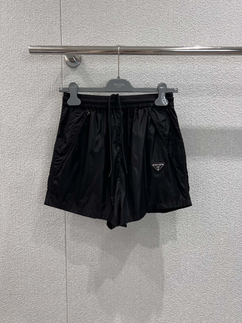 Prada Spring/Summer Luxe Nylon Shorts with Iconic Triangle Logo