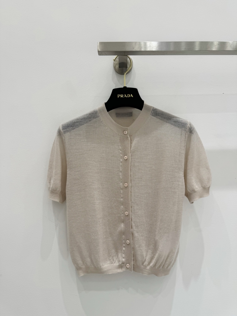 Prada Spring/Summer Ultra-Thin Short-Sleeve Cardigan - Luxe 100% Wool