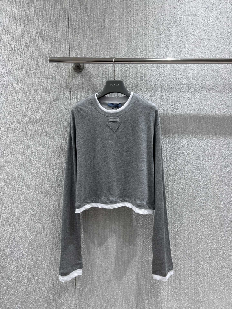 Prada Spring/Summer Two-Piece Long Sleeve T-Shirt - Luxe Cotton Blend