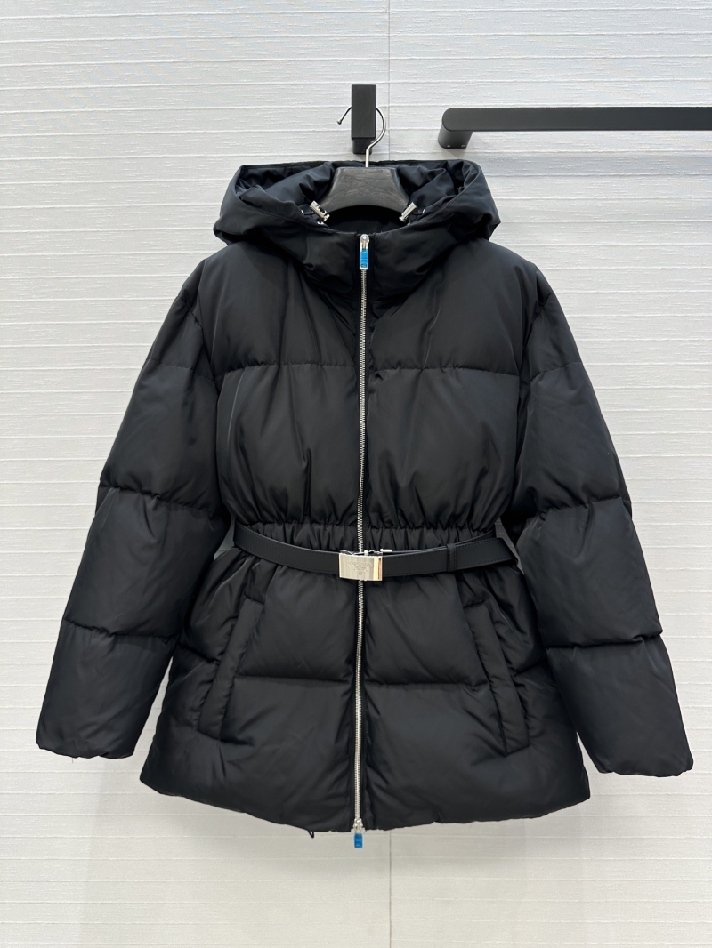 Prada Re-Nylon Hooded Belted Puffer Jacket - Winter Collection